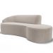 Sofá 4 Lugares Curvo Sala de Estar Living Firenze Esquerdo D02 Bouclê Bege 280 cm B-62 - Lyam
