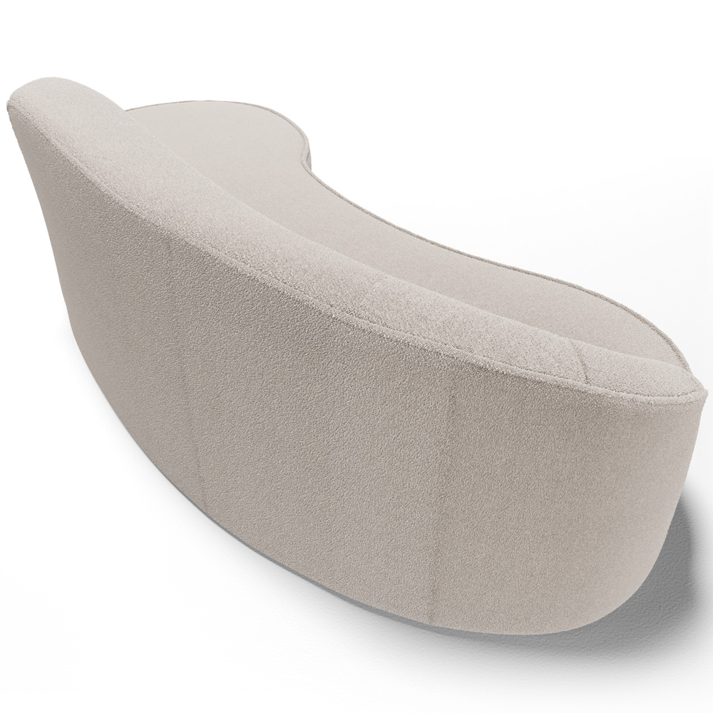 Sofá 4 Lugares Curvo Sala de Estar Living Firenze Esquerdo D02 Bouclê Bege 280 cm B-62 - Lyam