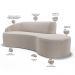 Sofá 4 Lugares Curvo Sala de Estar Living Firenze Esquerdo D02 Bouclê Bege 280 cm B-62 - Lyam