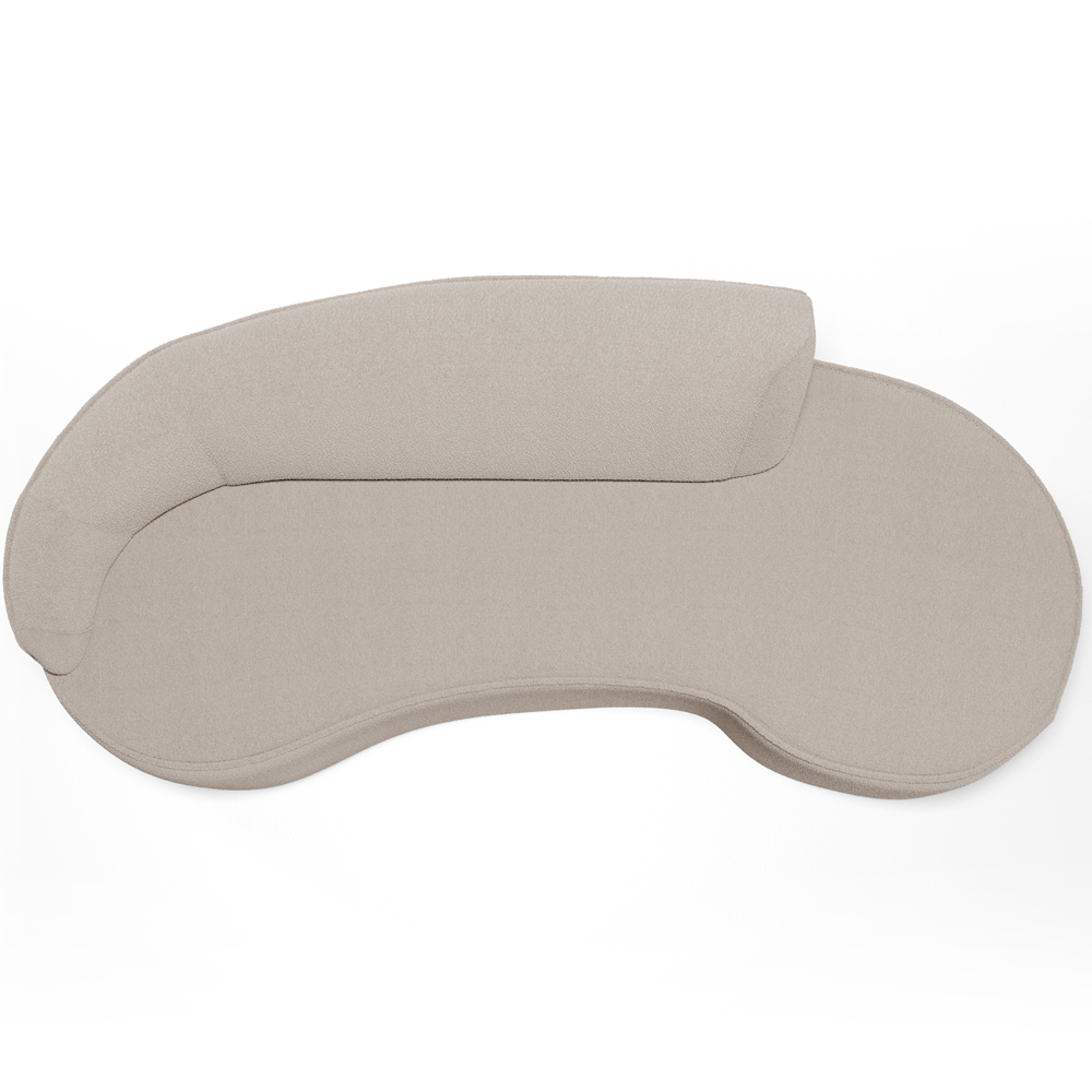 Sofá 4 Lugares Curvo Sala de Estar Living Firenze Esquerdo D02 Bouclê Bege 280 cm B-62 - Lyam