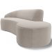 Sofá 4 Lugares Curvo Sala de Estar Living Firenze Esquerdo D02 Bouclê Bege 280 cm B-62 - Lyam