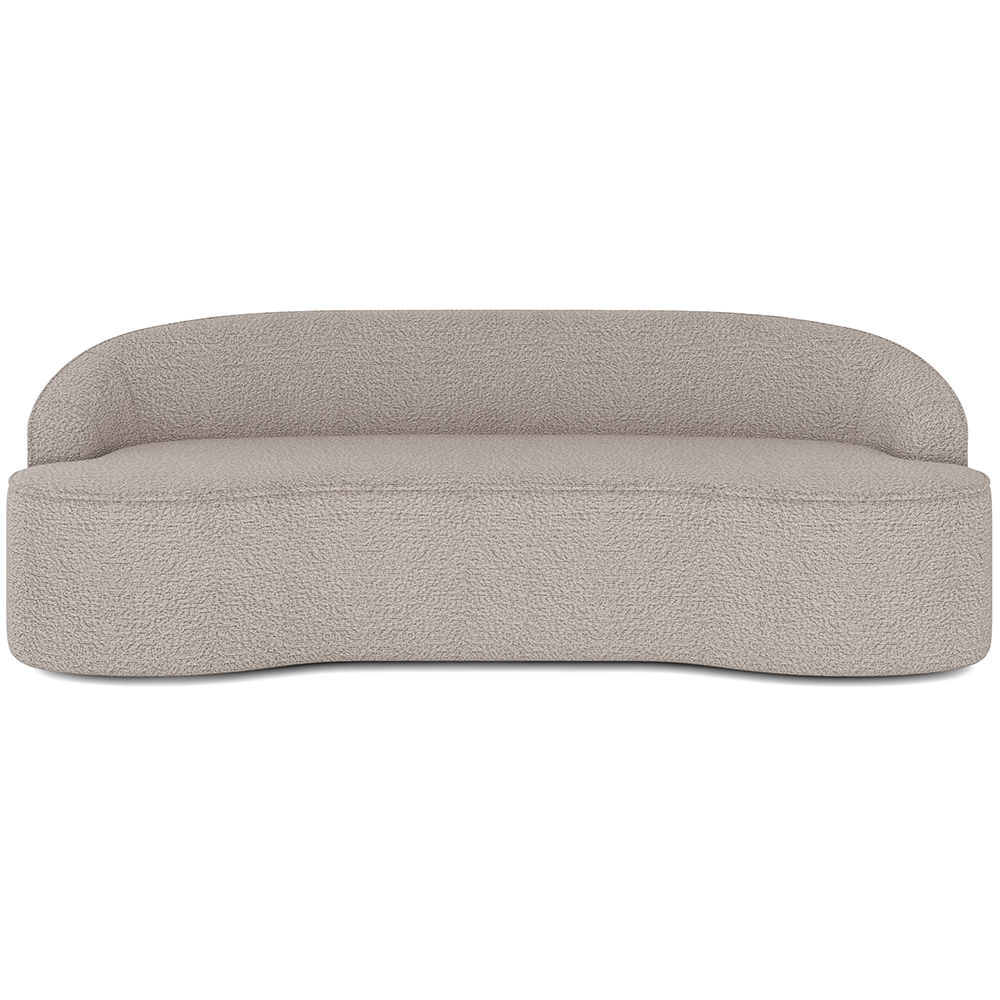 Sofá 4 Lugares Curvo Sala de Estar Living Lótus D02 Bouclê Bege 230 cm B-62 - Lyam Decor