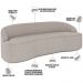 Sofá 4 Lugares Curvo Sala de Estar Living Lótus D02 Bouclê Bege 260 cm B-62 - Lyam Decor