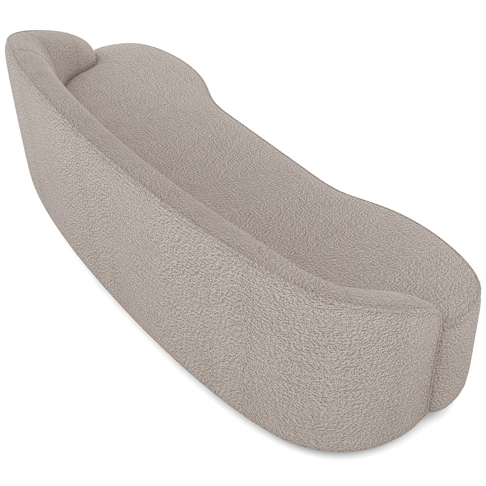 Sofá 4 Lugares Curvo Sala de Estar Living Lótus D02 Bouclê Bege 260 cm B-62 - Lyam Decor