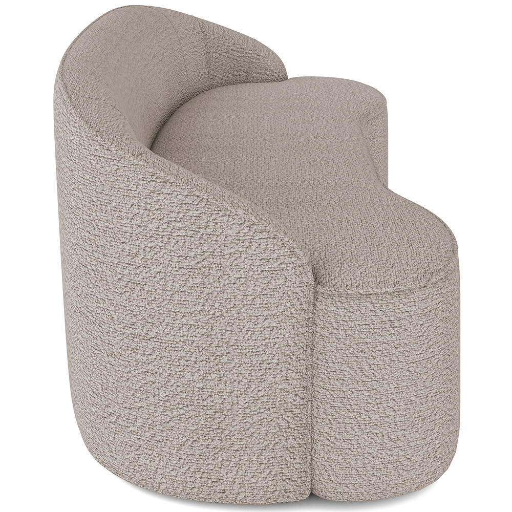 Sofá 4 Lugares Curvo Sala de Estar Living Lótus D02 Bouclê Bege 260 cm B-62 - Lyam Decor