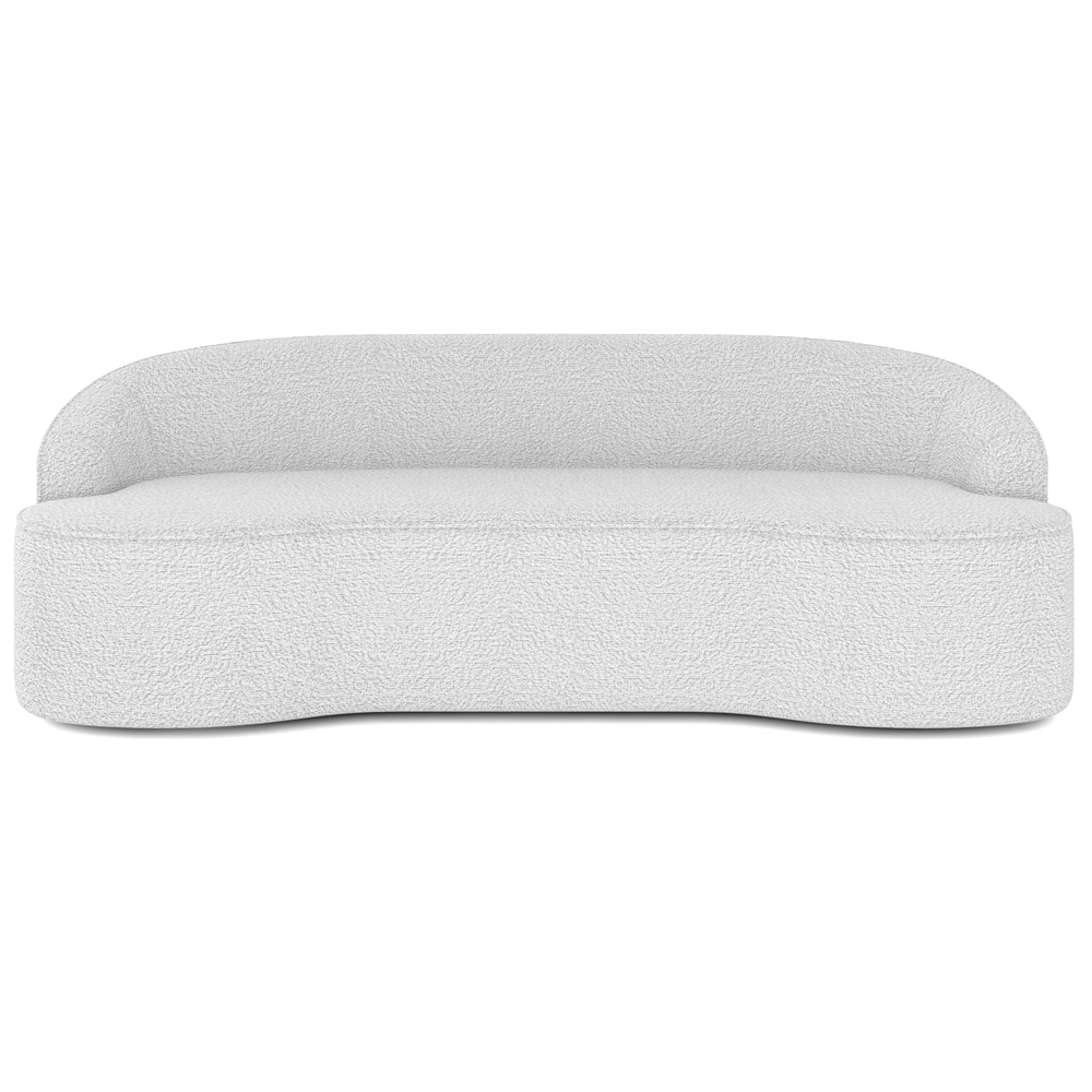 Sofá 4 Lugares Curvo Sala de Estar Living Lótus D02 Bouclê Branco 280 cm B-53 - Lyam