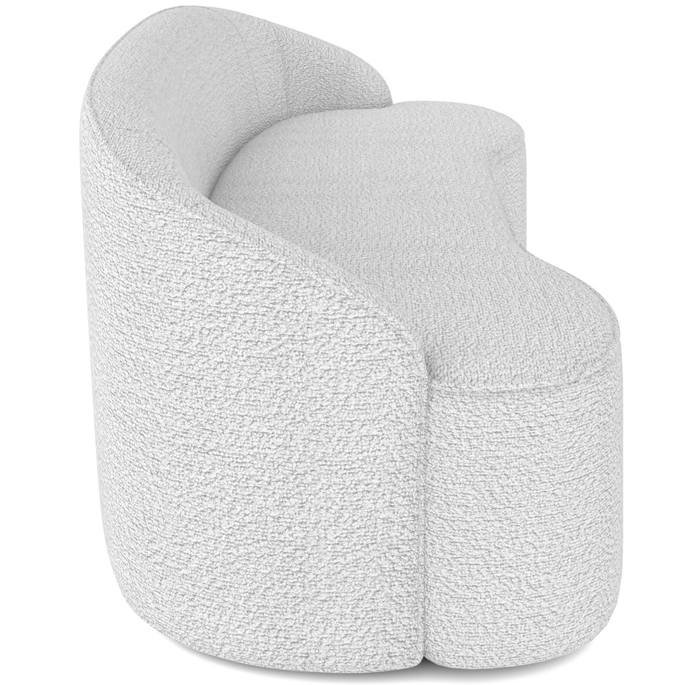 Sofá 4 Lugares Curvo Sala de Estar Living Lótus D02 Bouclê Branco 280 cm B-53 - Lyam