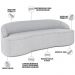 Sofá 4 Lugares Curvo Sala de Estar Living Lótus D02 Bouclê Cinza 260 cm B-56 - Lyam Decor