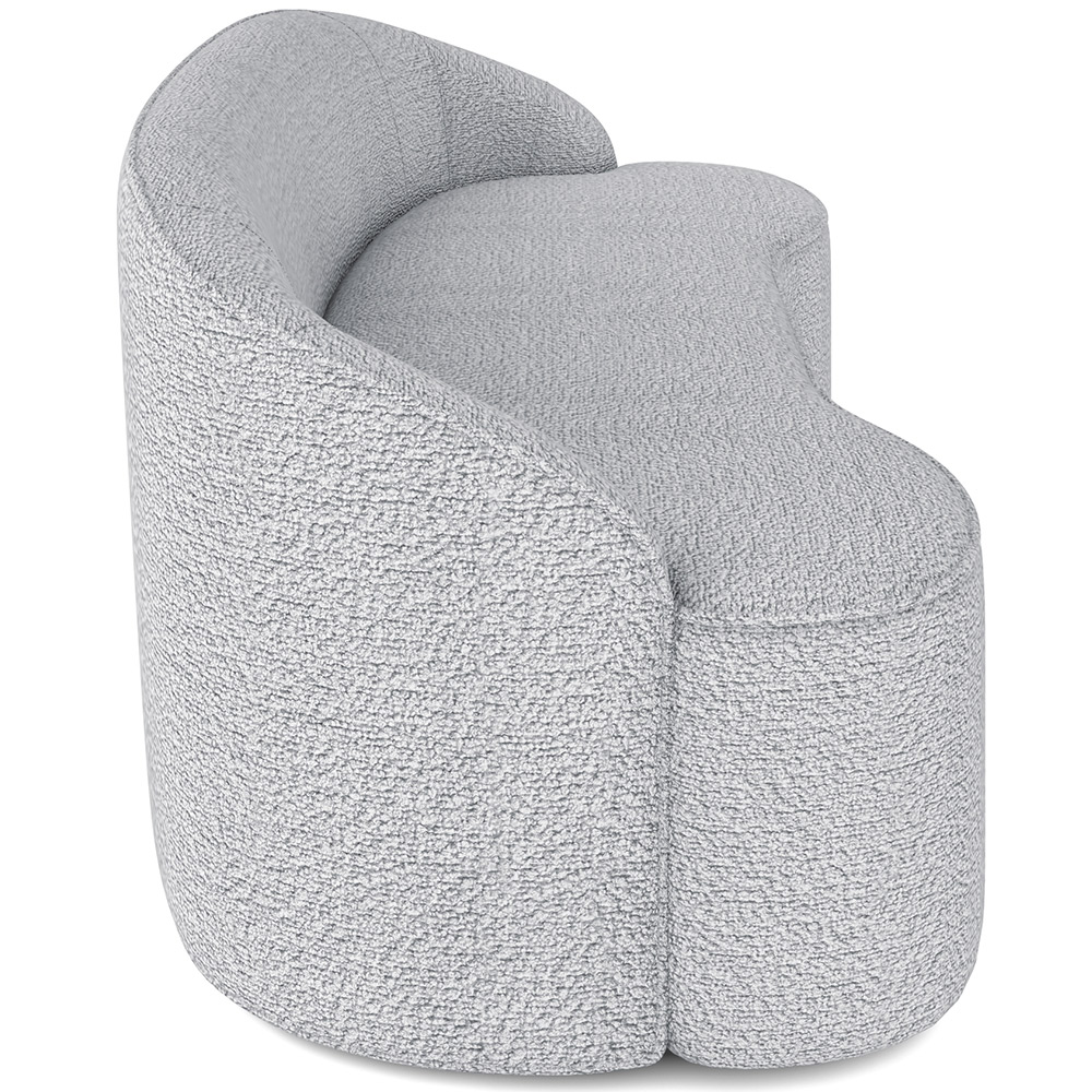 Sofá 4 Lugares Curvo Sala de Estar Living Lótus D02 Bouclê Cinza 260 cm B-56 - Lyam Decor