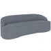 Sofá 4 Lugares Curvo Sala de Estar Living Lótus D02 Bouclê Cinza Escuro 260 cm B-64 - Lyam Decor