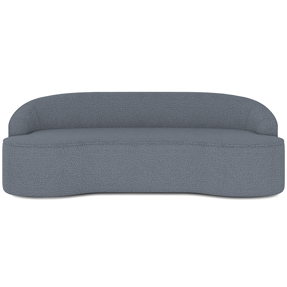 Sofá 4 Lugares Curvo Sala de Estar Living Lótus D02 Bouclê Cinza Escuro 260 cm B-64 - Lyam Decor