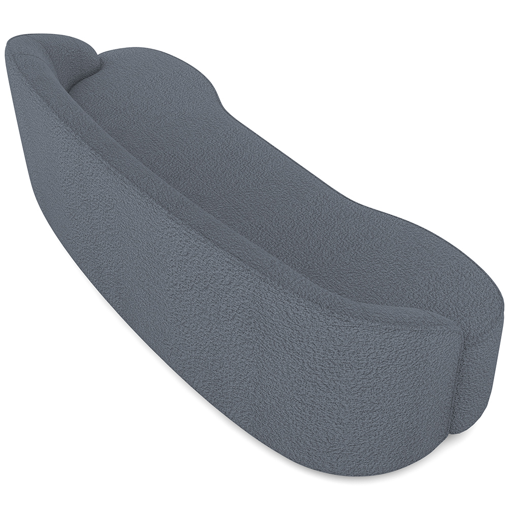 Sofá 4 Lugares Curvo Sala de Estar Living Lótus D02 Bouclê Cinza Escuro 260 cm B-64 - Lyam Decor