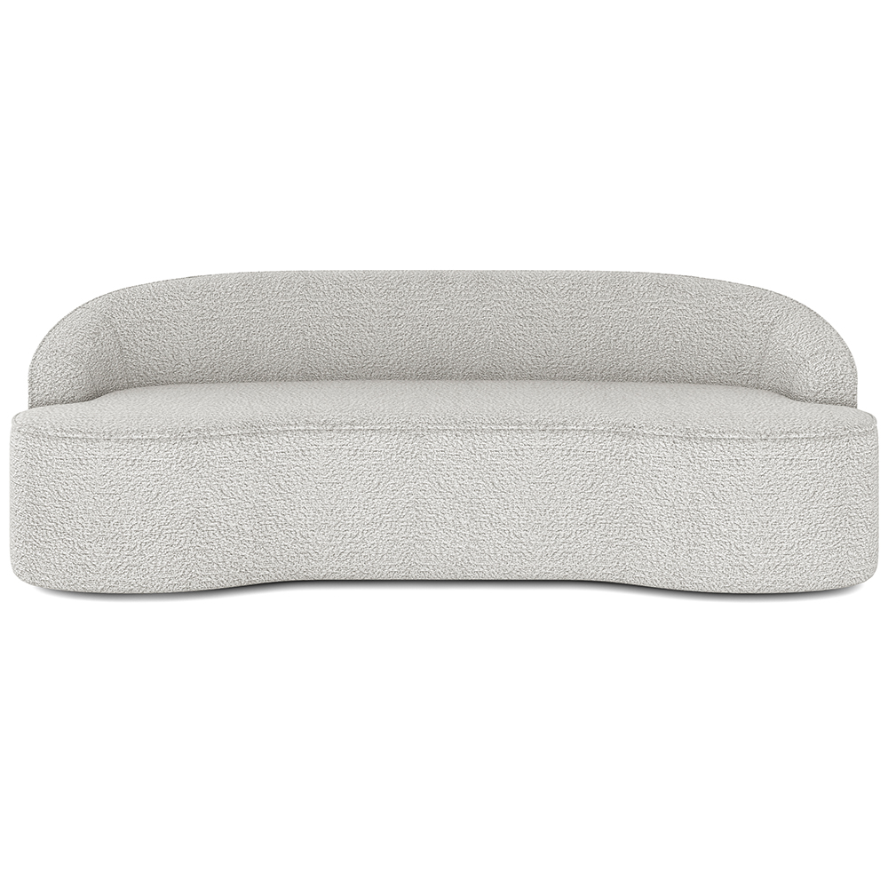 Sofá 4 Lugares Curvo Sala de Estar Living Lótus D02 Bouclê Creme 280 cm B-54 - Lyam