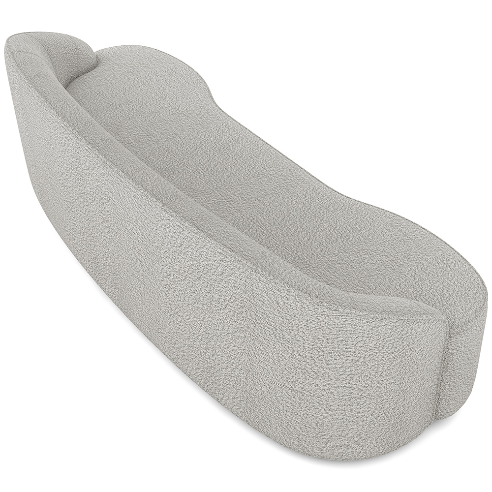 Sofá 4 Lugares Curvo Sala de Estar Living Lótus D02 Bouclê Creme 280 cm B-54 - Lyam