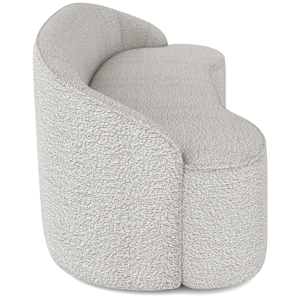 Sofá 4 Lugares Curvo Sala de Estar Living Lótus D02 Bouclê Creme 280 cm B-54 - Lyam