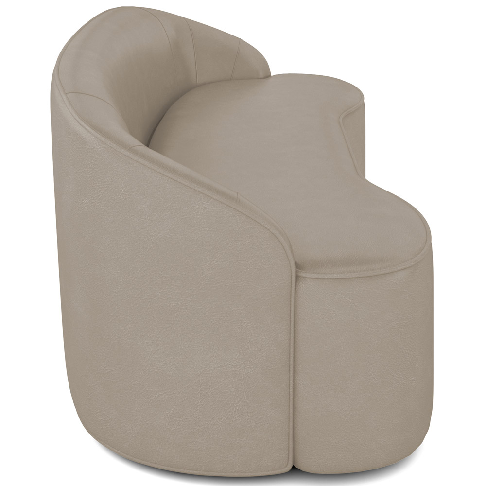 Sofá 4 Lugares Curvo Sala de Estar Living Lótus D02 Corino Bege 230 cm C-26 - Lyam
