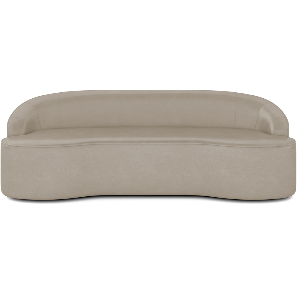 Sofá 4 Lugares Curvo Sala de Estar Living Lótus D02 Corino Bege 280 cm C-26 - Lyam