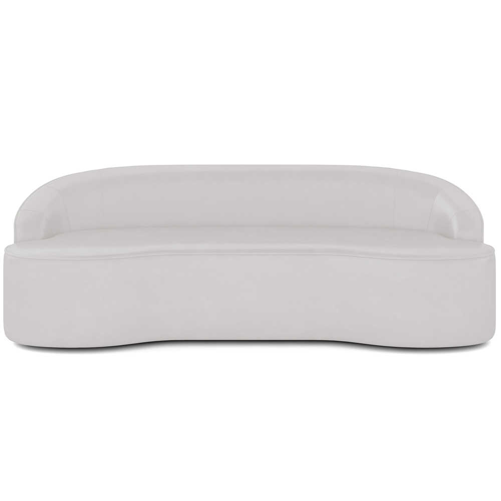 Sofá 4 Lugares Curvo Sala de Estar Living Lótus D02 Corino Branco 280 cm C-12 - Lyam
