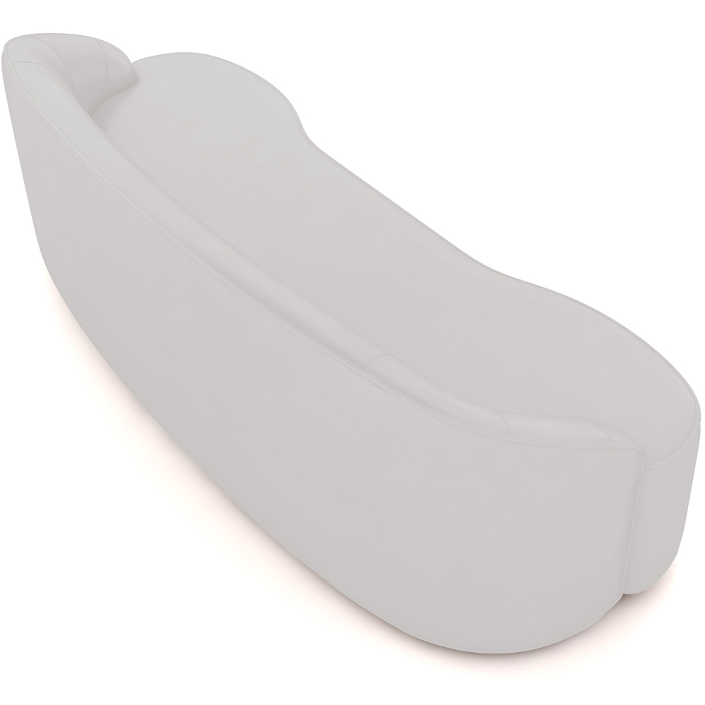 Sofá 4 Lugares Curvo Sala de Estar Living Lótus D02 Corino Branco 280 cm C-12 - Lyam