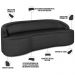 Sofá 4 Lugares Curvo Sala de Estar Living Lótus D02 Couríssimo Preto 280 cm B-159 - Lyam