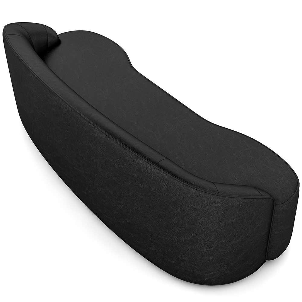 Sofá 4 Lugares Curvo Sala de Estar Living Lótus D02 Couríssimo Preto 280 cm B-159 - Lyam
