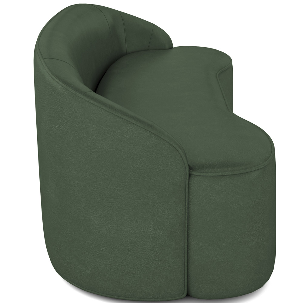 Sofá 4 Lugares Curvo Sala de Estar Living Lótus D02 Couríssimo Verde 280 cm B-89 - Lyam