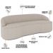 Sofá 4 Lugares Curvo Sala de Estar Living Lótus D02 Linho Bege 280 cm D-463 - Lyam