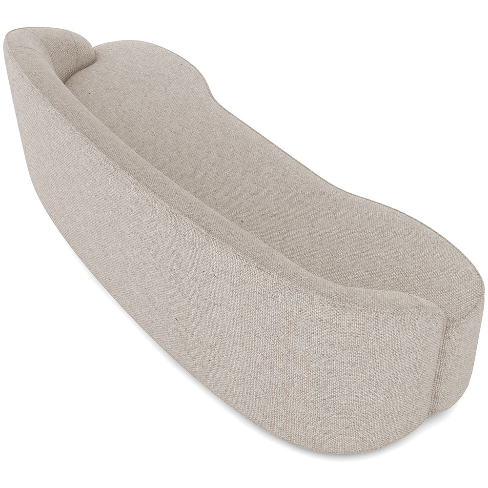 Sofá 4 Lugares Curvo Sala de Estar Living Lótus D02 Linho Bege 280 cm D-463 - Lyam