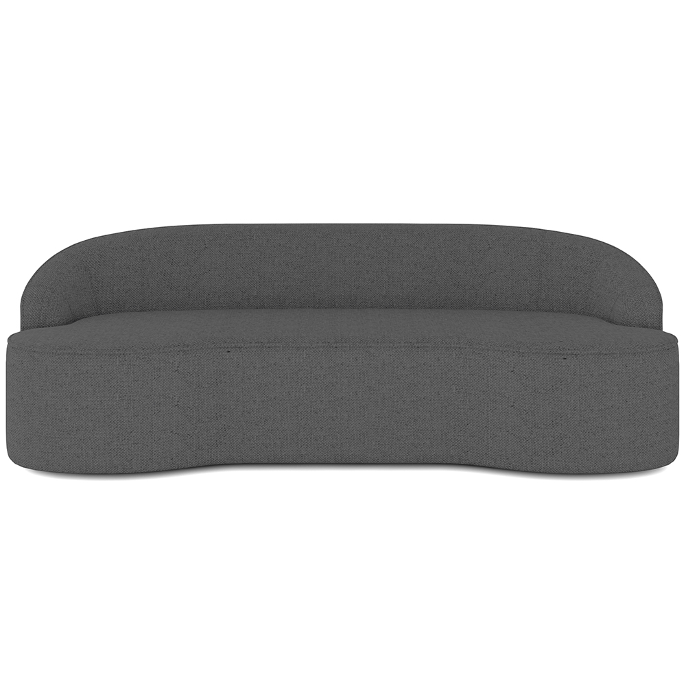 Sofá 4 Lugares Curvo Sala de Estar Living Lótus D02 Linho Cinza Escuro 230 cm C-416 - Lyam Decor