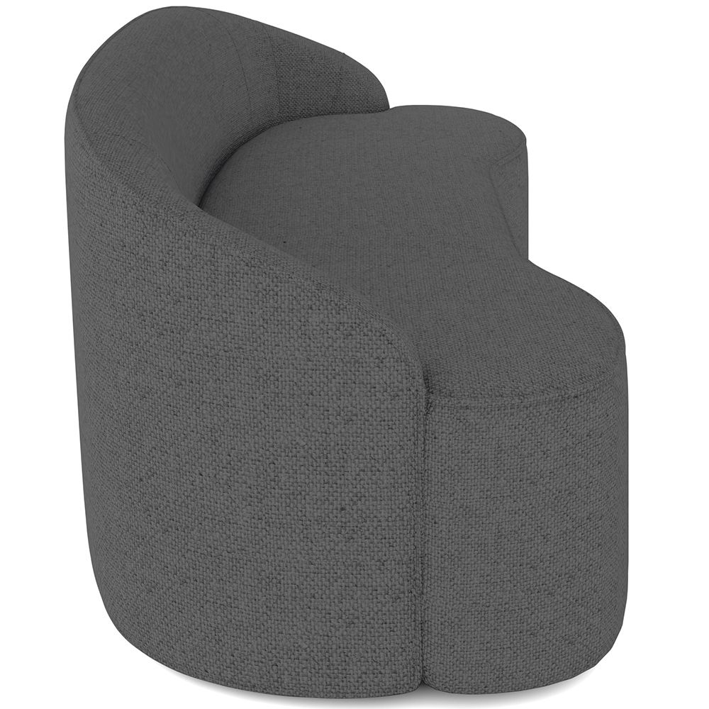 Sofá 4 Lugares Curvo Sala de Estar Living Lótus D02 Linho Cinza Escuro 260 cm C-416 - Lyam Decor