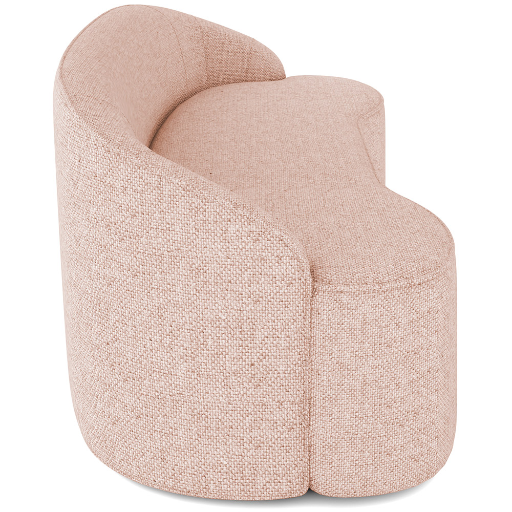 Sofá 4 Lugares Curvo Sala de Estar Living Lótus D02 Linho Rosê 260 cm C-105 - Lyam Decor