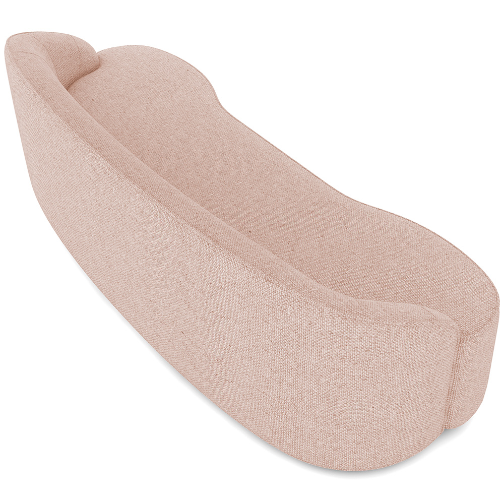 Sofá 4 Lugares Curvo Sala de Estar Living Lótus D02 Linho Rosê 280 cm C-105 - Lyam