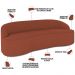 Sofá 4 Lugares Curvo Sala de Estar Living Lótus D02 Linho Terracota 260 cm B-355 - Lyam Decor