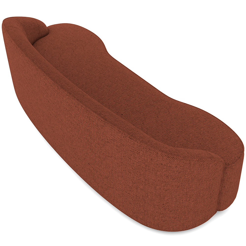 Sofá 4 Lugares Curvo Sala de Estar Living Lótus D02 Linho Terracota 260 cm B-355 - Lyam Decor