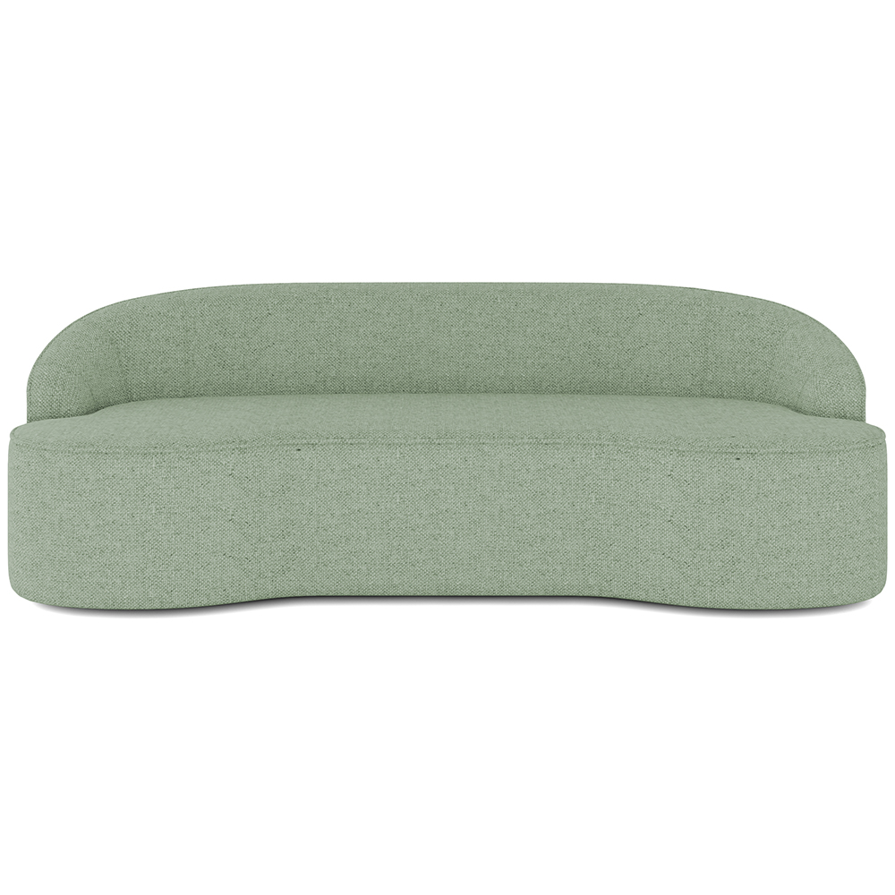 Sofá 4 Lugares Curvo Sala de Estar Living Lótus D02 Linho Verde 260 cm D-477 - Lyam Decor