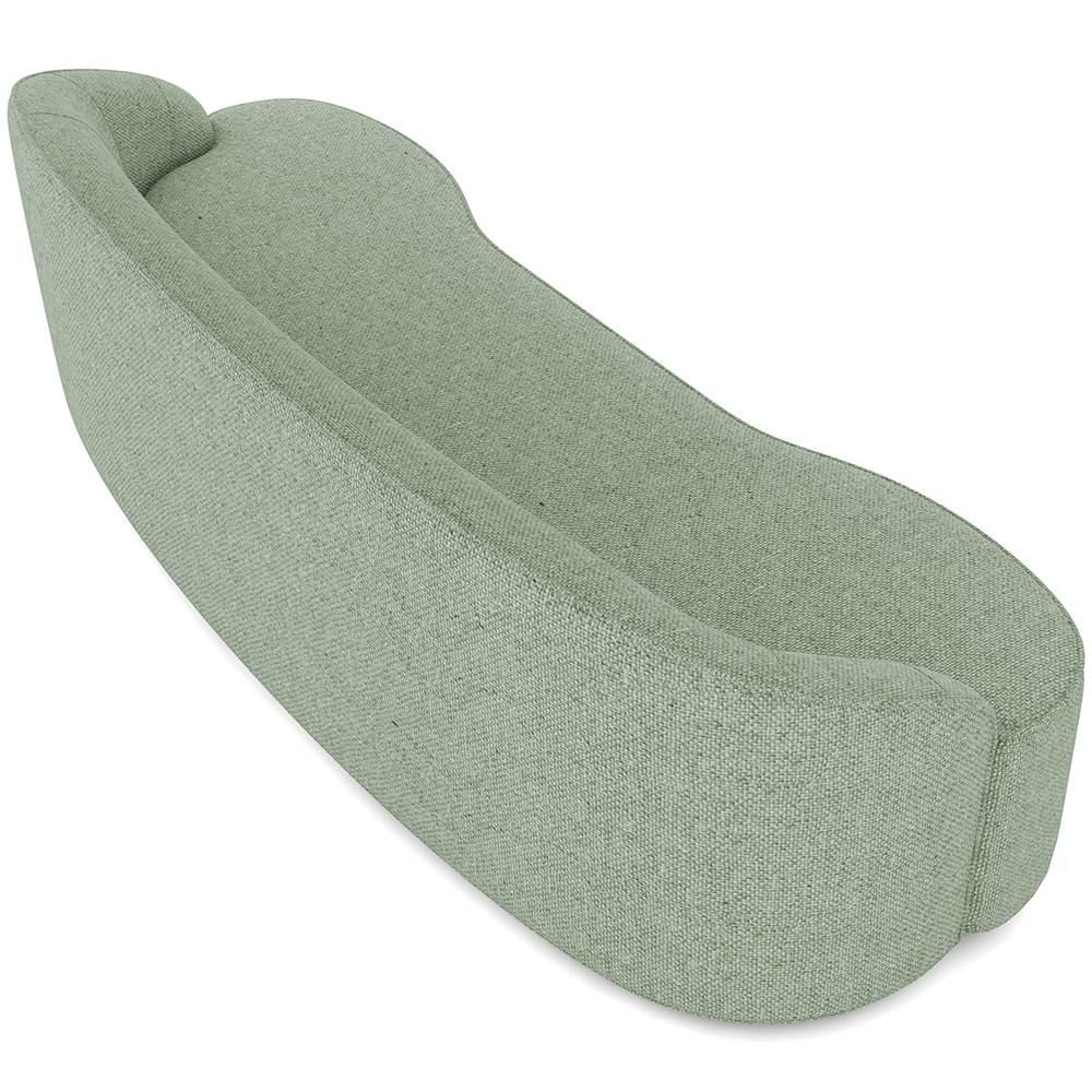 Sofá 4 Lugares Curvo Sala de Estar Living Lótus D02 Linho Verde 260 cm D-477 - Lyam Decor