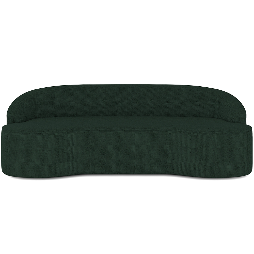 Sofá 4 Lugares Curvo Sala de Estar Living Lótus D02 Linho Verde Musgo 260 cm C-117 - Lyam Decor
