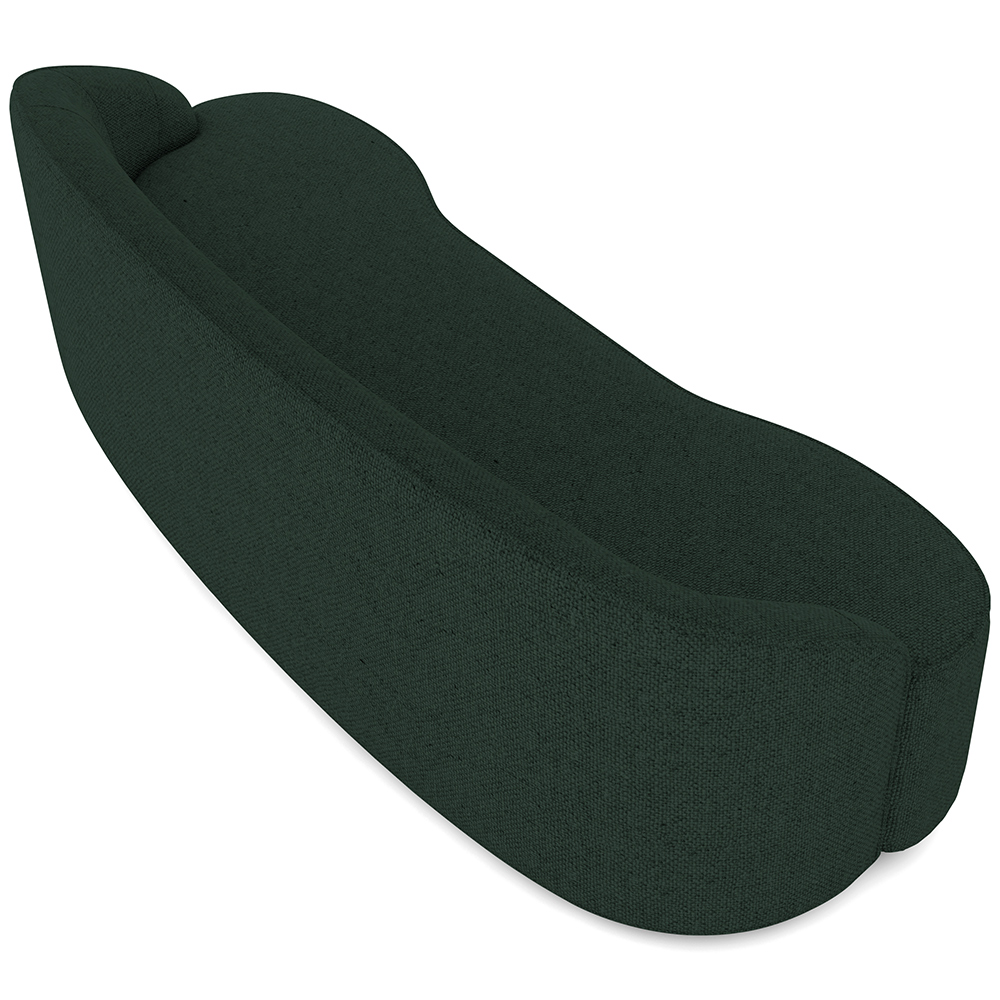 Sofá 4 Lugares Curvo Sala de Estar Living Lótus D02 Linho Verde Musgo 260 cm C-117 - Lyam Decor