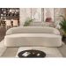 Sofá 4 Lugares Curvo Sala de Estar Living Lótus D02 Veludo Bege 260 cm C-309 - Lyam Decor