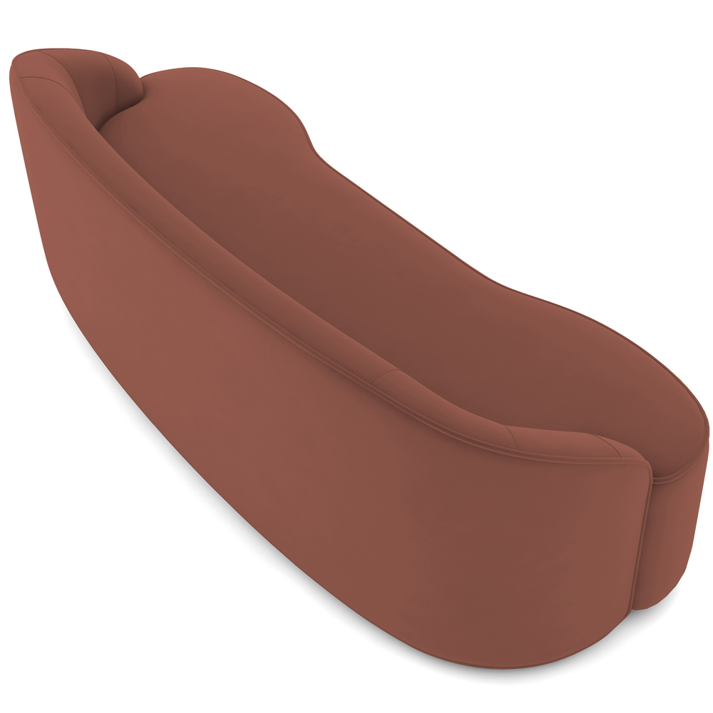 Sofá 4 Lugares Curvo Sala de Estar Living Lótus D02 Veludo Canela 260 cm C-276 - Lyam