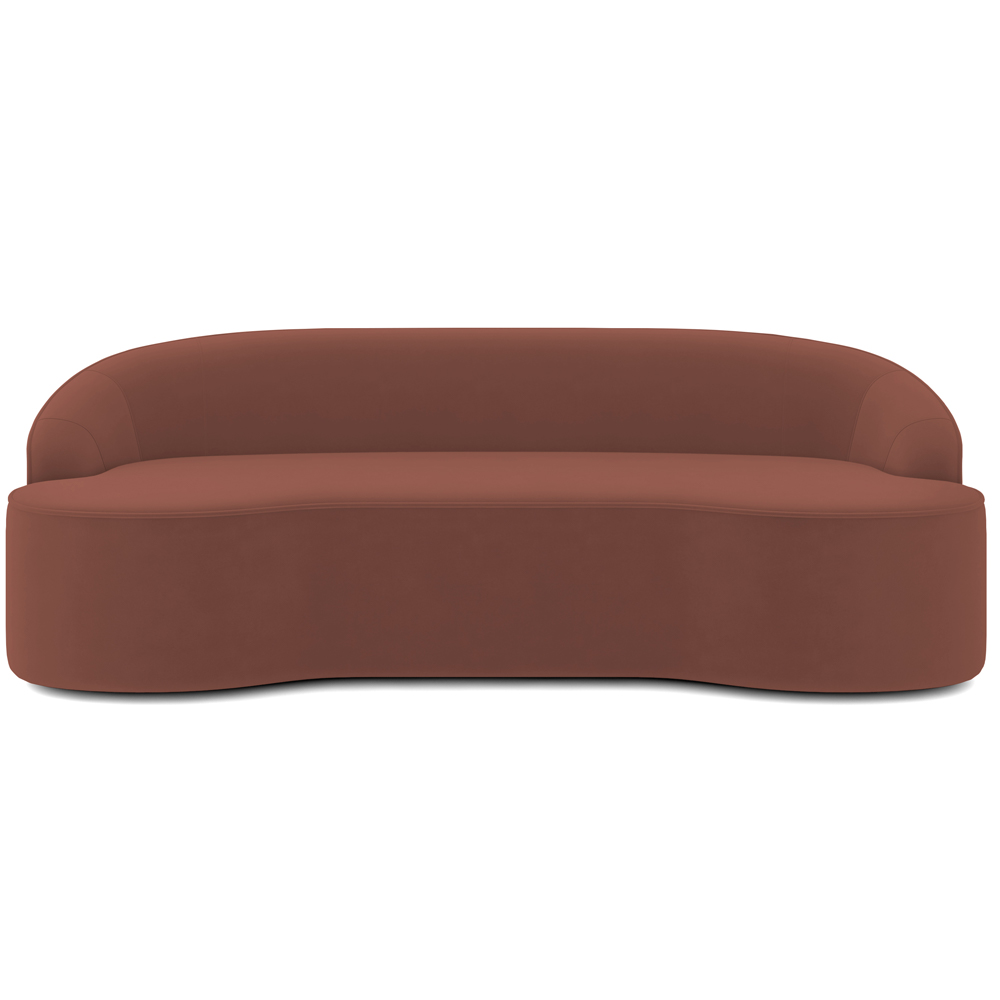 Sofá 4 Lugares Curvo Sala de Estar Living Lótus D02 Veludo Canela 280 cm C-276 - Lyam