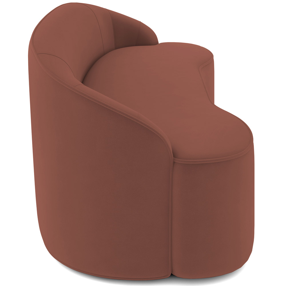 Sofá 4 Lugares Curvo Sala de Estar Living Lótus D02 Veludo Canela 280 cm C-276 - Lyam