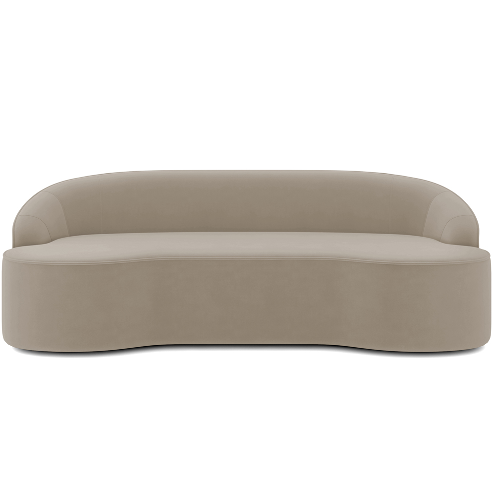 Sofá 4 Lugares Curvo Sala de Estar Living Lótus D02 Veludo Champagne 230 cm C-68 - Lyam
