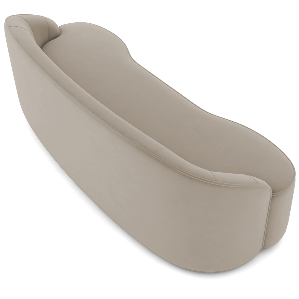 Sofá 4 Lugares Curvo Sala de Estar Living Lótus D02 Veludo Champagne 230 cm C-68 - Lyam