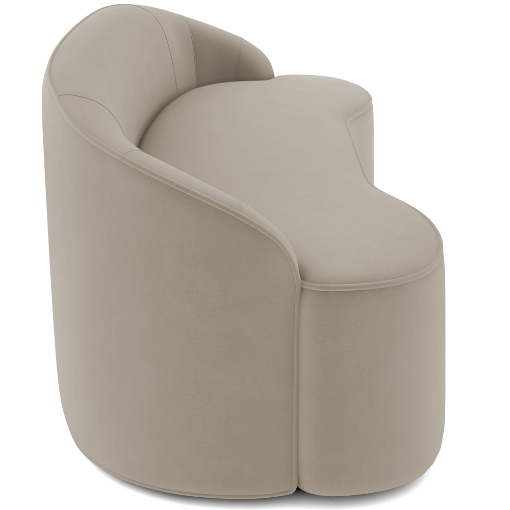 Sofá 4 Lugares Curvo Sala de Estar Living Lótus D02 Veludo Champagne 260 cm C-68 - Lyam