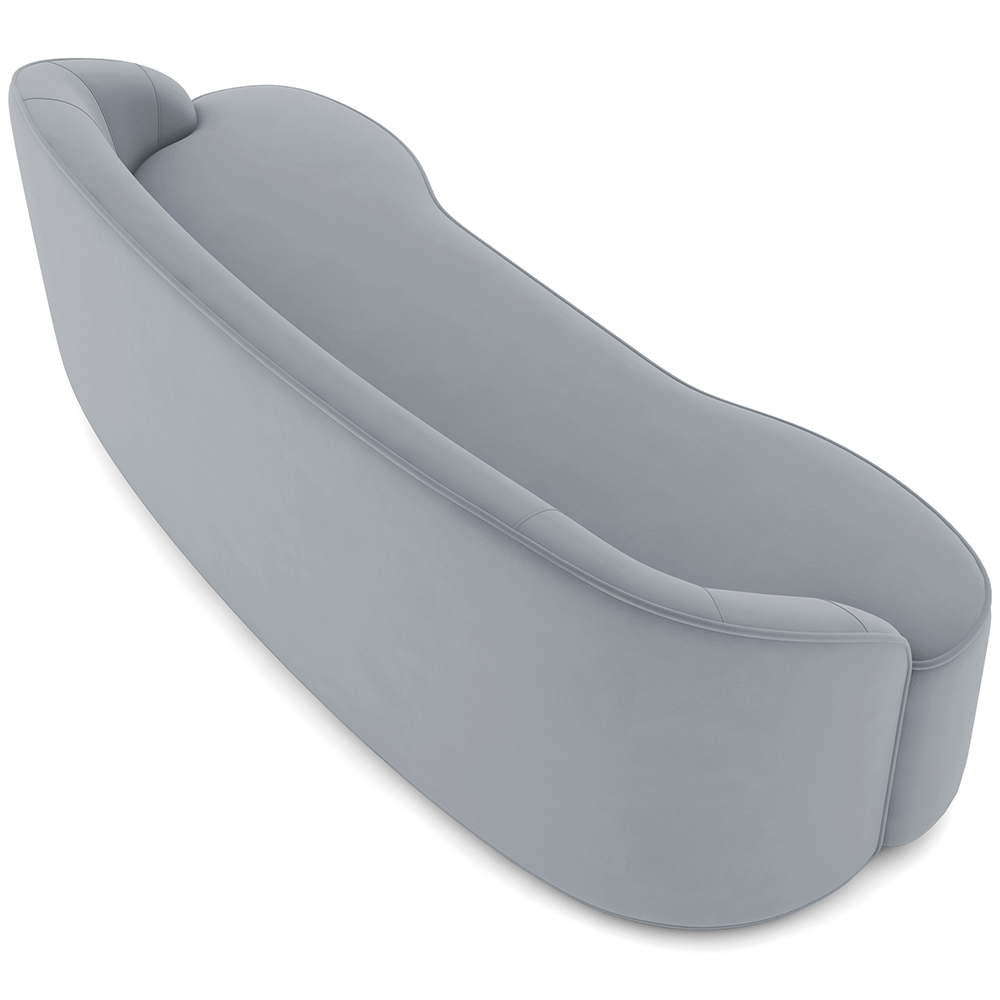 Sofá 4 Lugares Curvo Sala de Estar Living Lótus D02 Veludo Cinza 230 cm C-317 - Lyam Decor