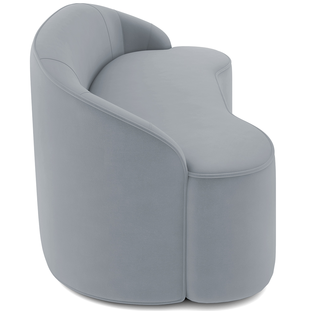 Sofá 4 Lugares Curvo Sala de Estar Living Lótus D02 Veludo Cinza 230 cm C-317 - Lyam Decor