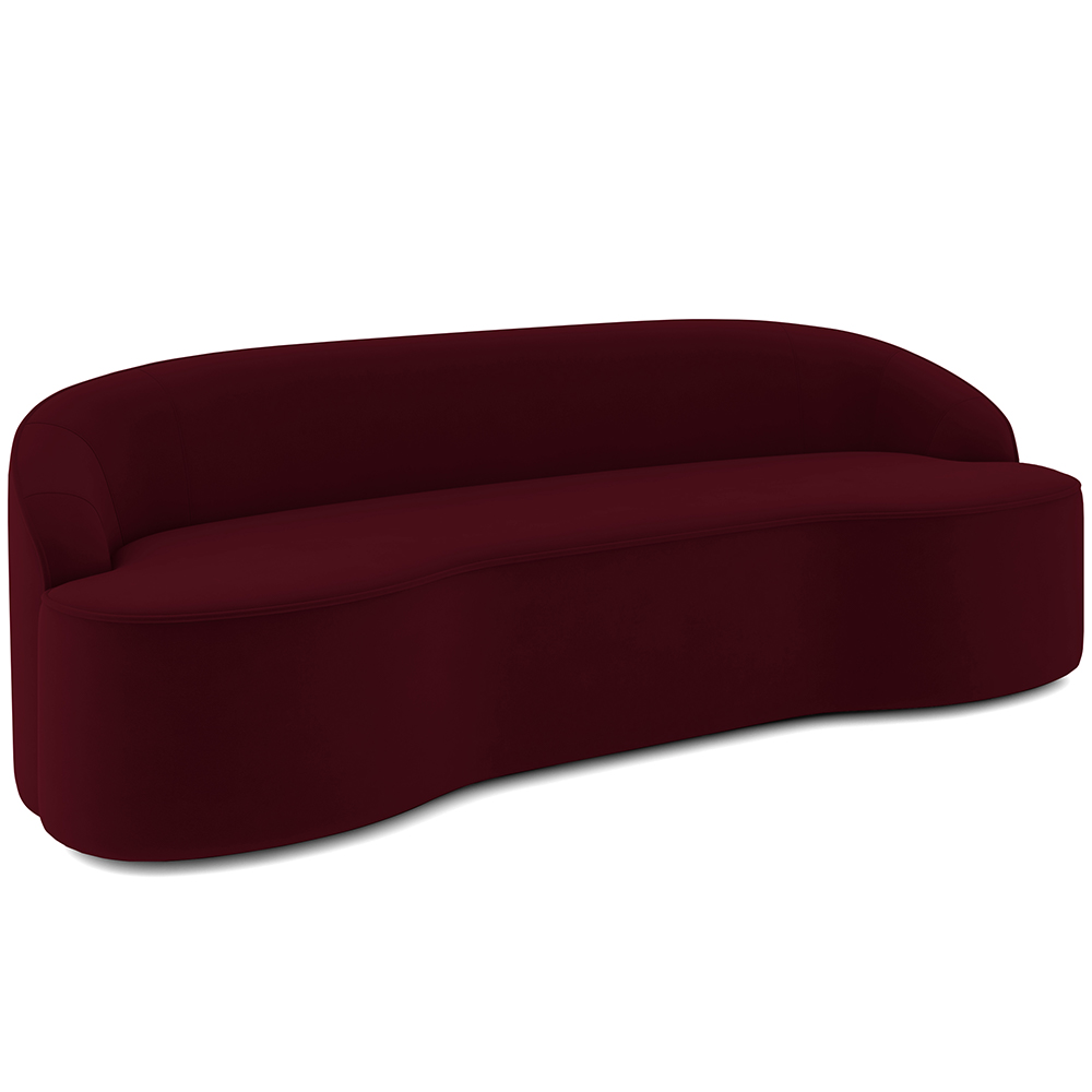 Sofá 4 Lugares Curvo Sala de Estar Living Lótus D02 Veludo Marsala 280 cm C-278 - Lyam