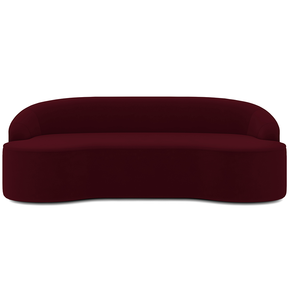 Sofá 4 Lugares Curvo Sala de Estar Living Lótus D02 Veludo Marsala 280 cm C-278 - Lyam
