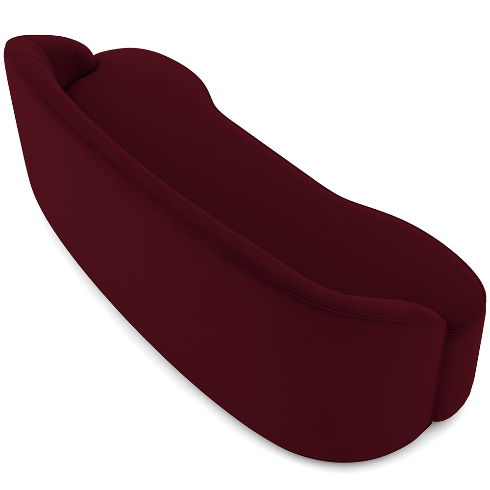 Sofá 4 Lugares Curvo Sala de Estar Living Lótus D02 Veludo Marsala 280 cm C-278 - Lyam